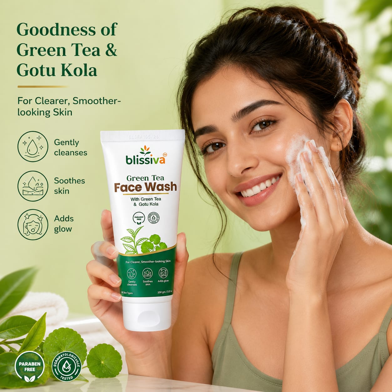 blissiva Green Tea Face Wash